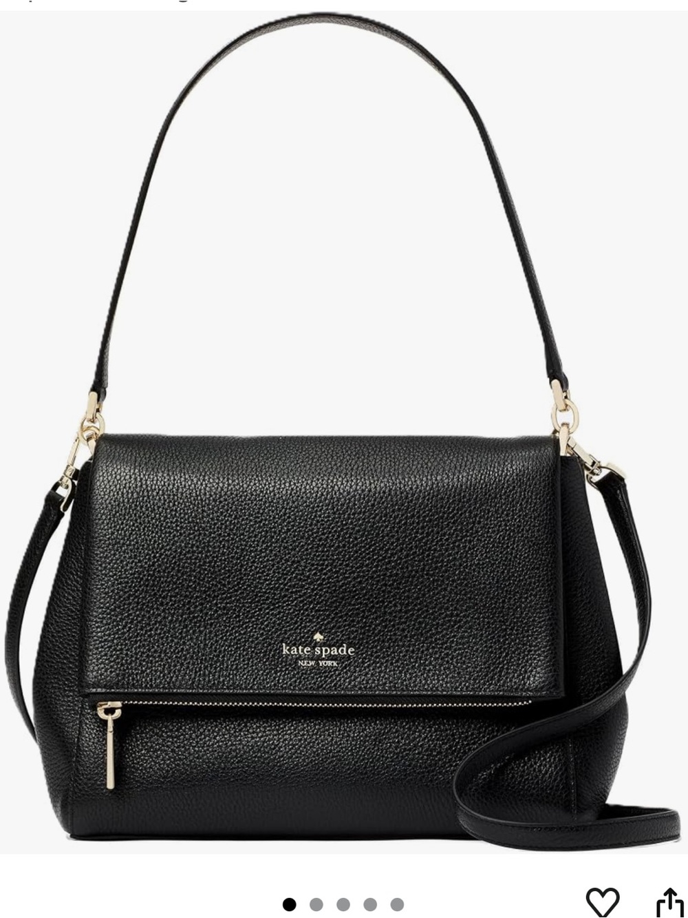 kate spade new york Women's Leila Pebbled Leather Medium Flap Shoulder Bag